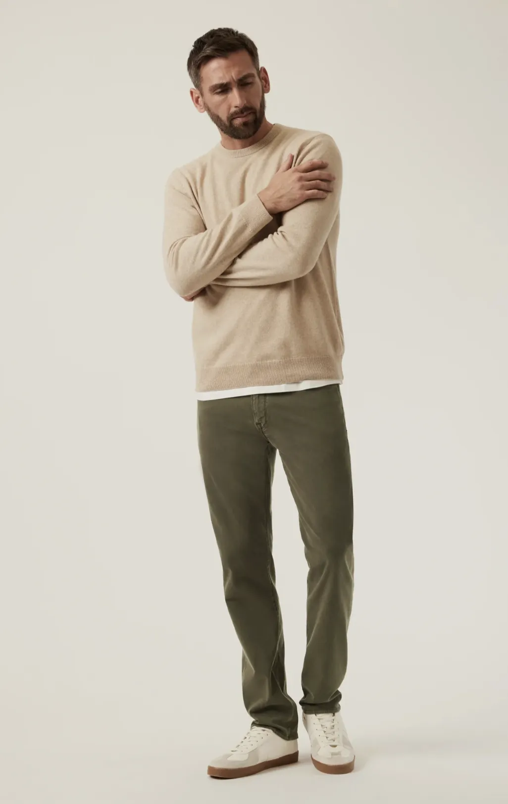 34 Heritage Courage Straight Leg Pants In Dark Olive Twill