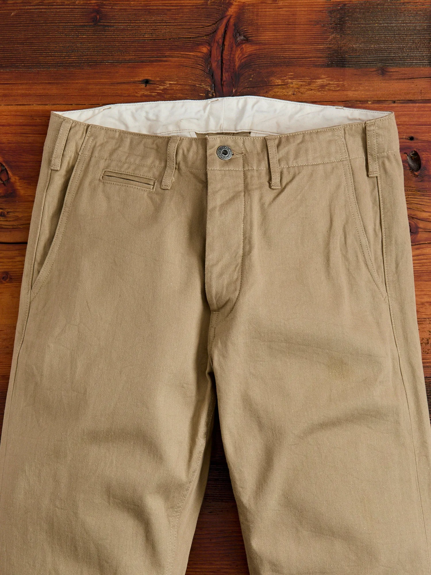 9.5oz Selvedge Chino in Khaki Beige