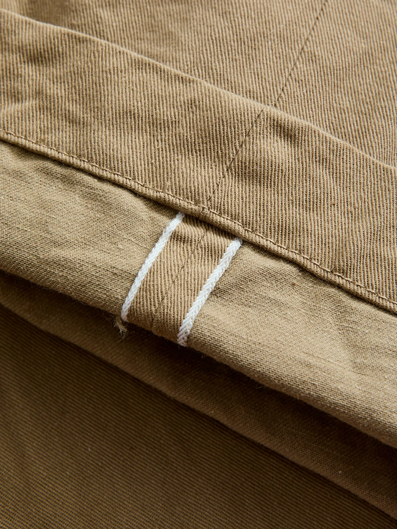 9.5oz Selvedge Chino in Khaki Beige