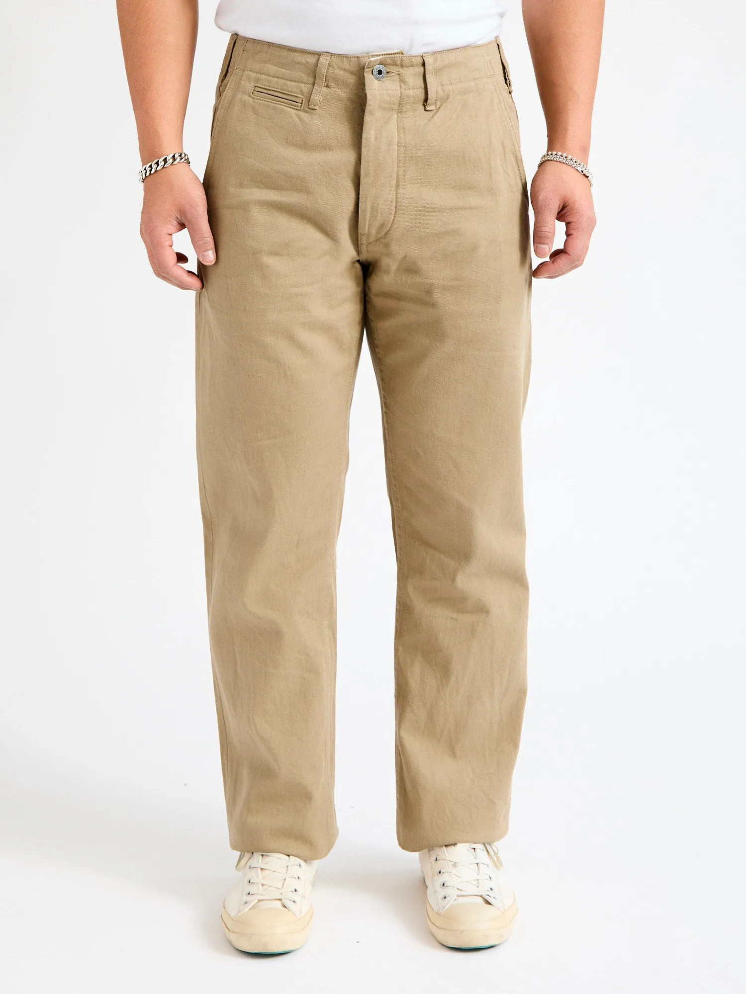 9.5oz Selvedge Chino in Khaki Beige