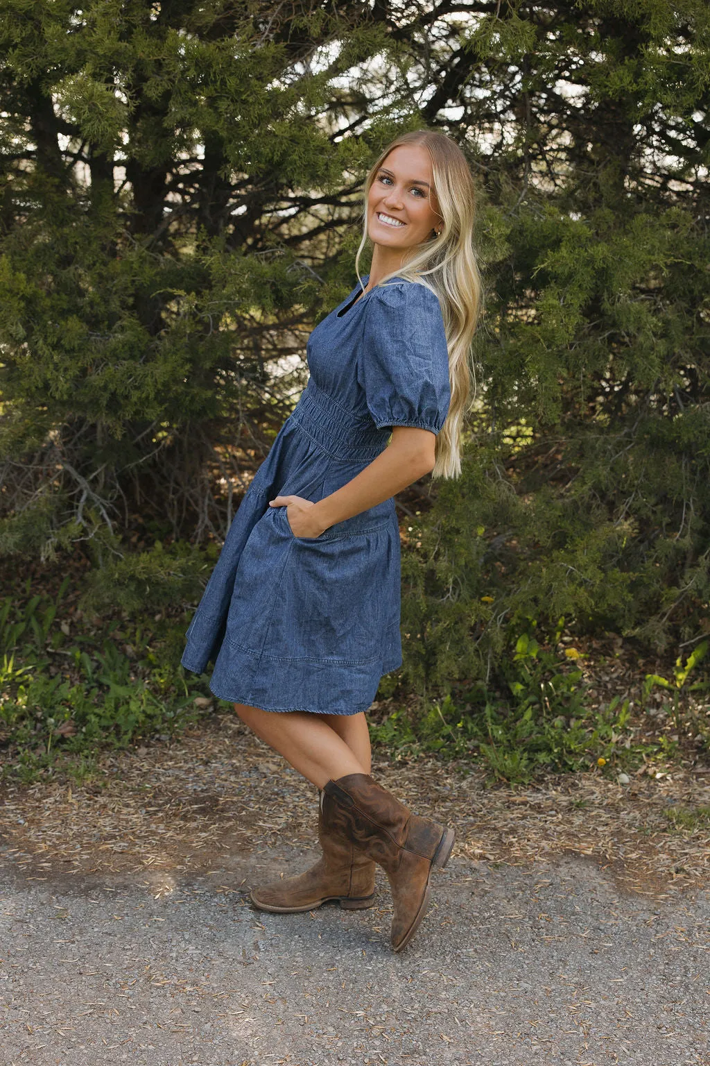 Addie Dress-Denim