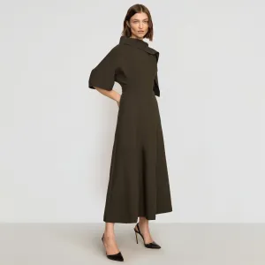 Addison Foldover Scarf-Neck Dress