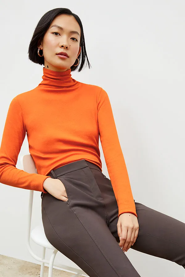 Axam Layering Turtleneck - Ribbed Pima Cotton :: Clementine