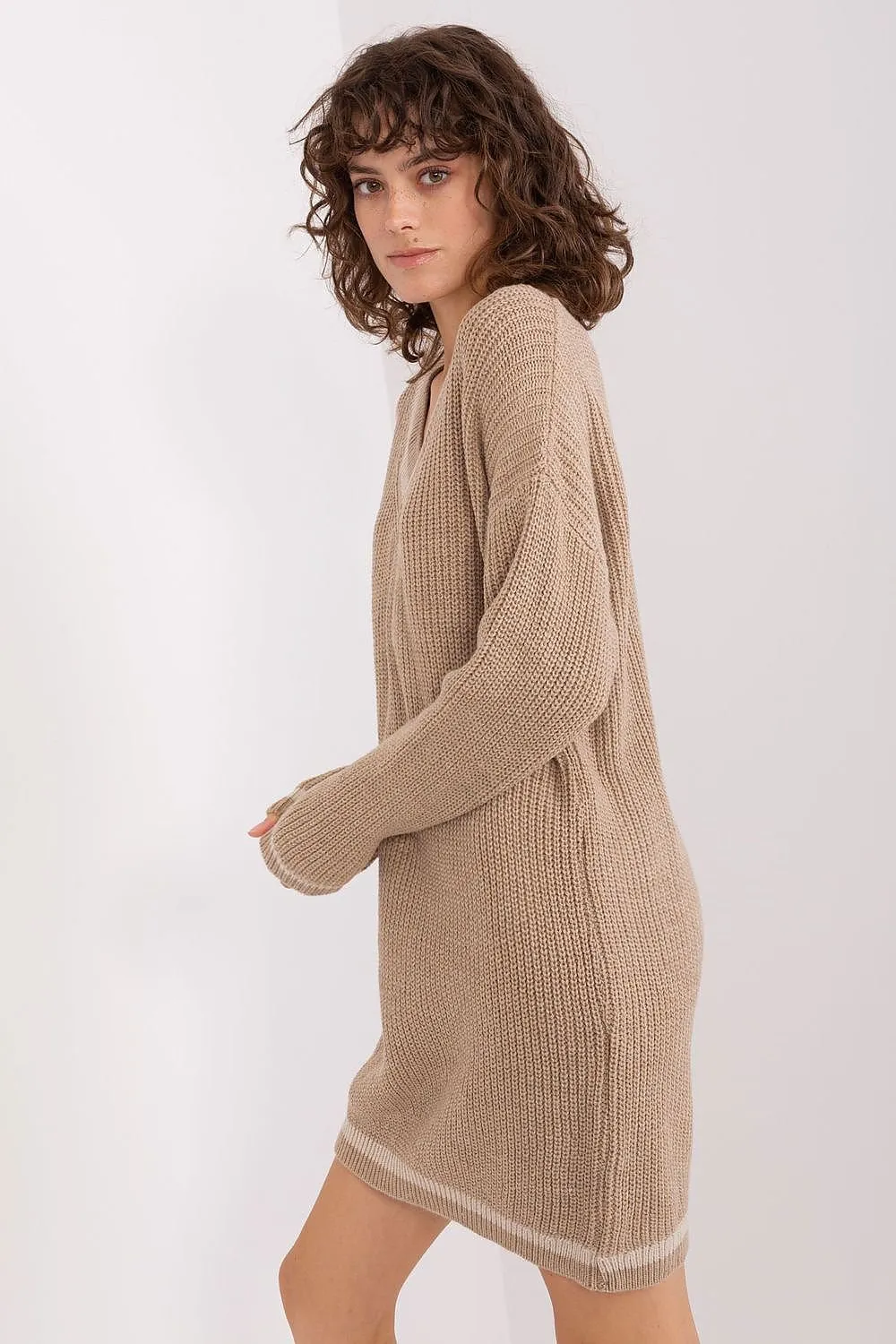 BADU Casual European  Women's Knee-length Sweater Dress-model 189338