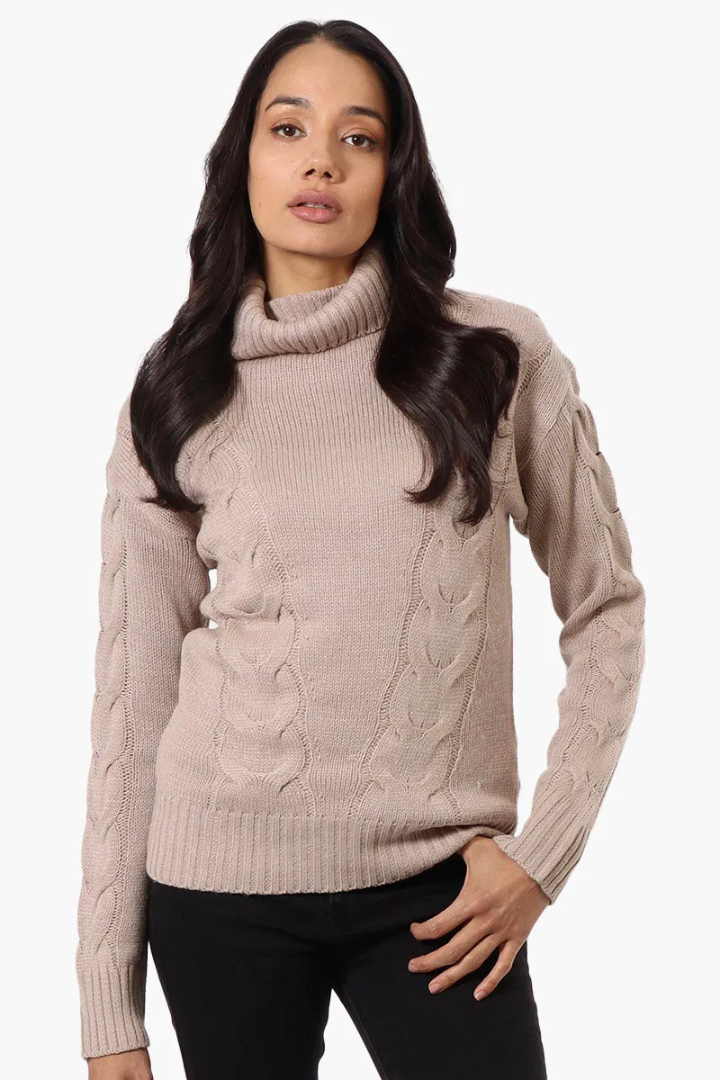 Beechers Brook Knit Turtleneck Pullover Sweater - Camel