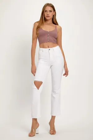 *BIANCA RELAXED FIT DISTRESSED WHITE JEAN