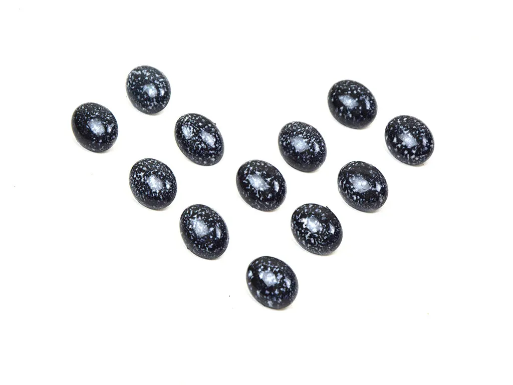 Black Oval Marble Look Acrylic Buttons