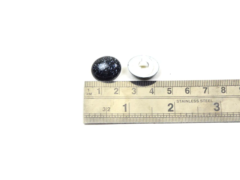 Black Oval Marble Look Acrylic Buttons