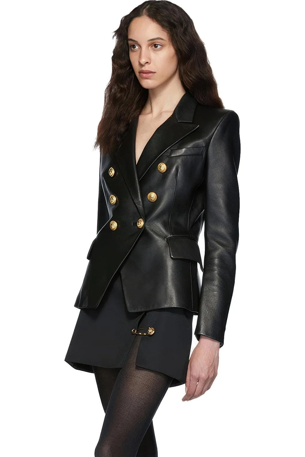 Black Real Sheepskin Leather Blazer | Made to Order