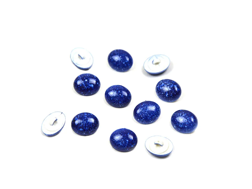 Blue Oval Marble Look Acrylic Buttons