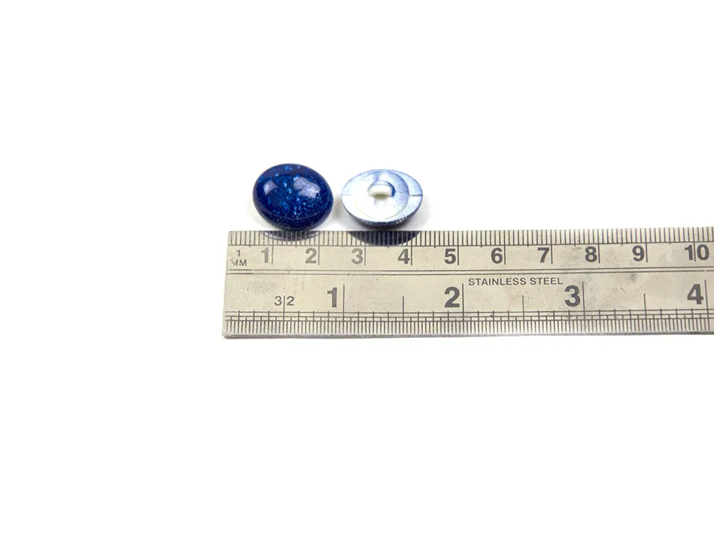 Blue Oval Marble Look Acrylic Buttons