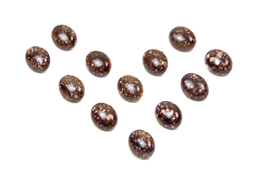 Brown Oval Marble Look Acrylic Buttons