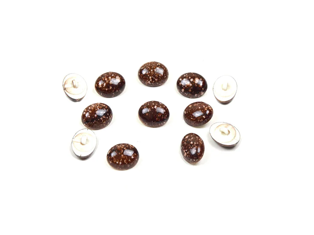 Brown Oval Marble Look Acrylic Buttons