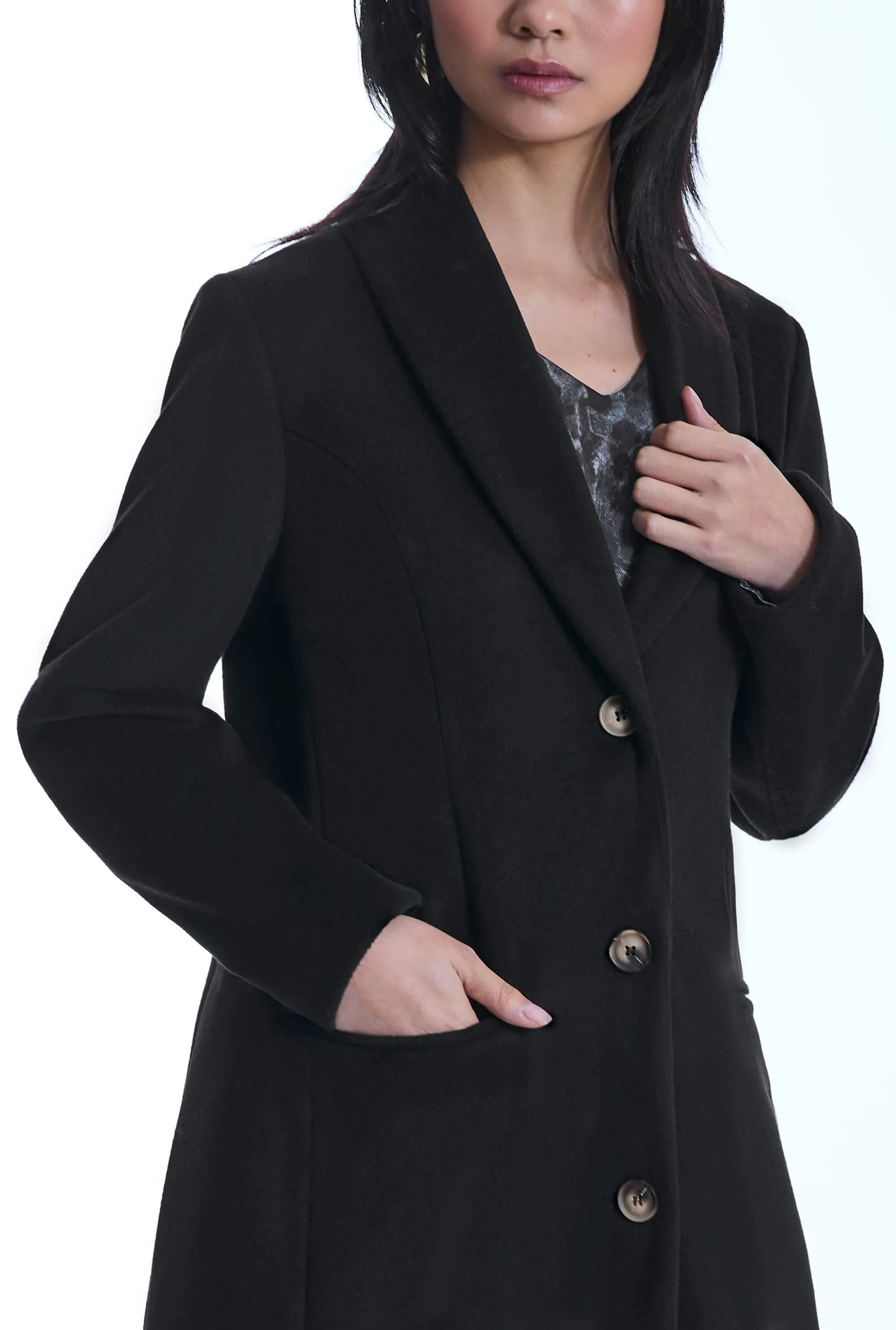 Button Black Coat