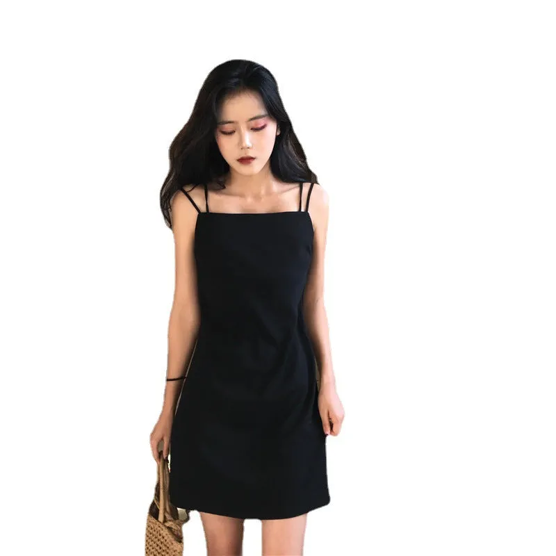 Cami Dress Women Summer Korean ChicTrendy Hip Flattering Little Black Slim Look Dress