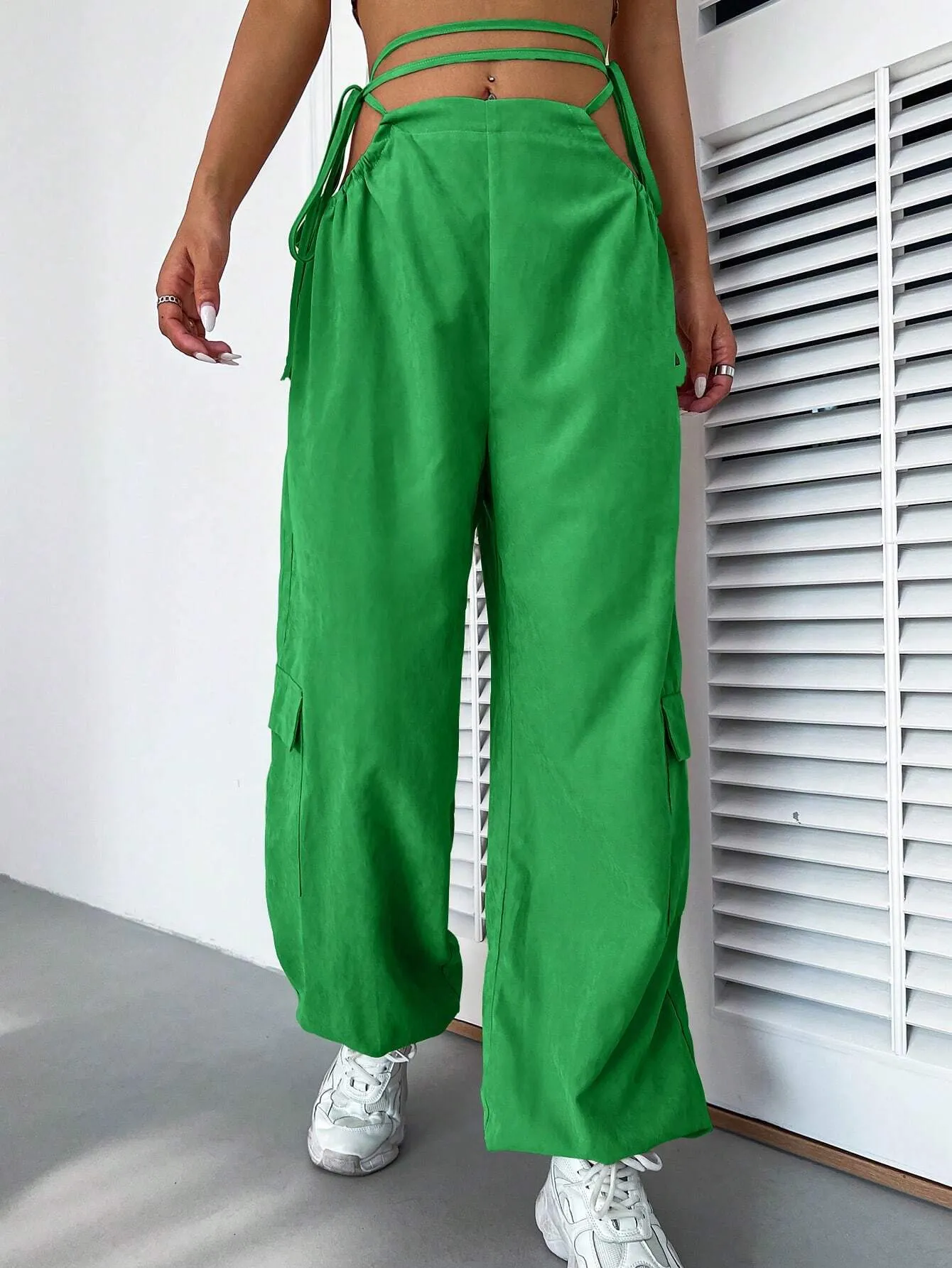 Comfort Waist Drawstring Cargo Pants