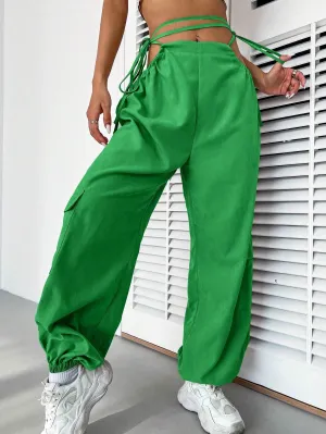 Comfort Waist Drawstring Cargo Pants