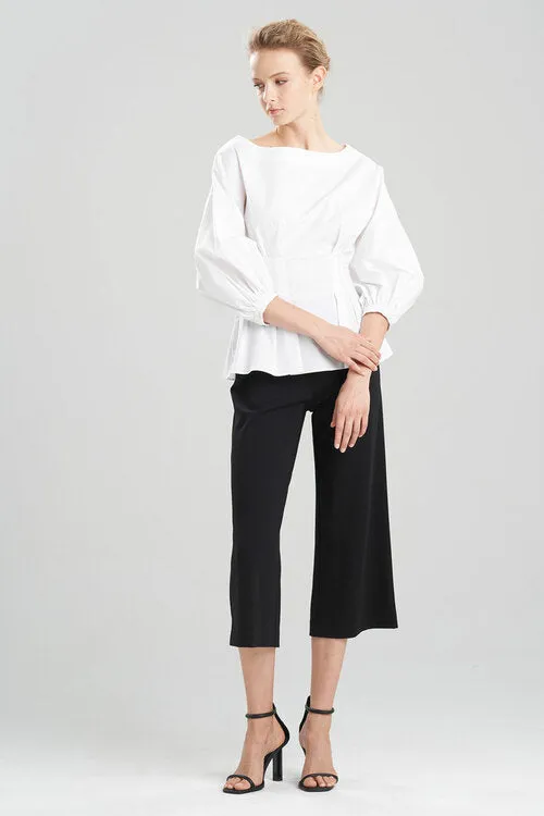 Cotton Poplin Balloon Sleeve Top