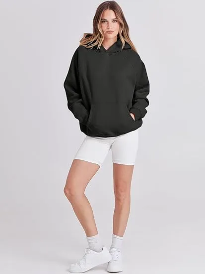 Custom Women's Hoodie Sweatshirts Promotional Long Sleeve Soft Brushed Fleece Hoody Classic Drawstring Pullover