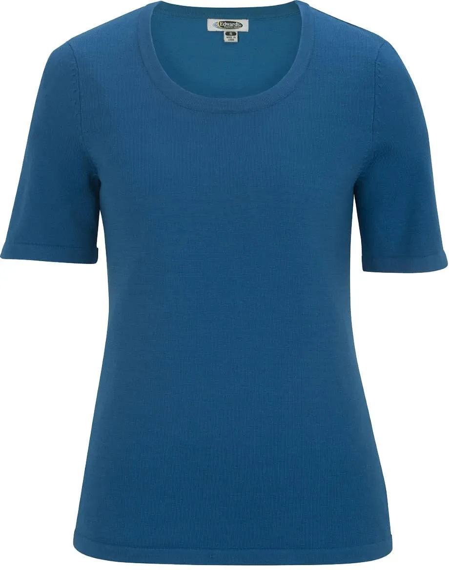 Edwards Ladies Short Sleeve Scoop Neck Sweater