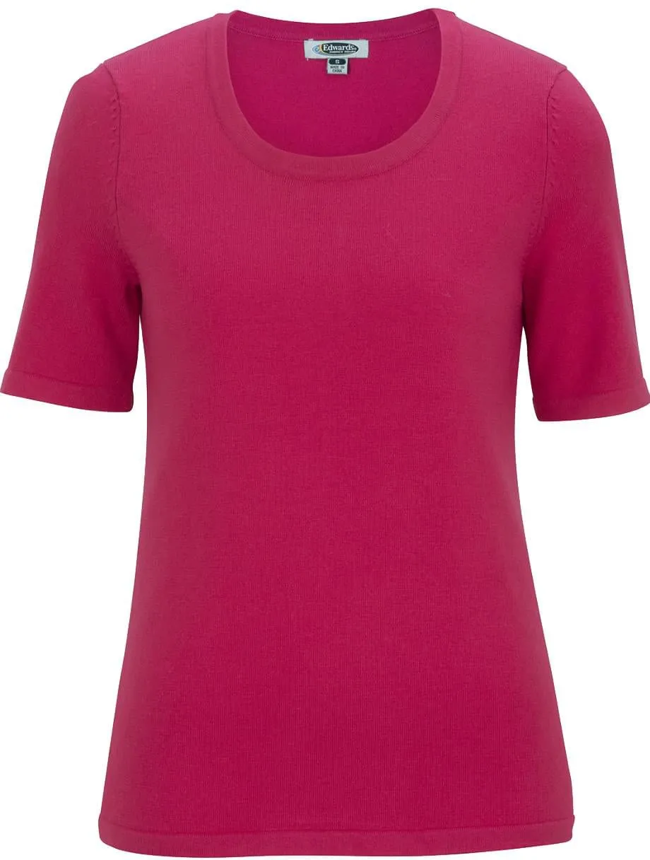 Edwards Ladies Short Sleeve Scoop Neck Sweater