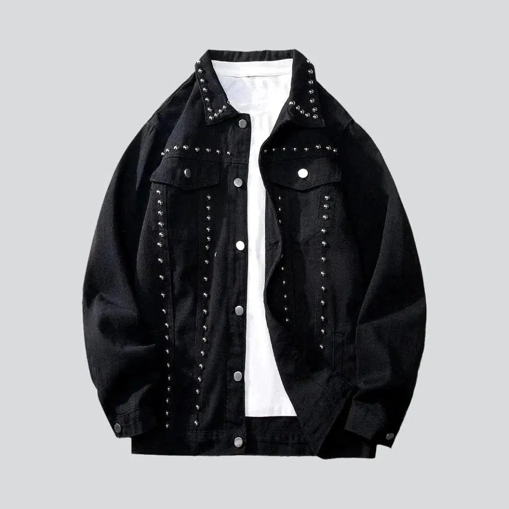 Embellished y2k men's jeans jacket