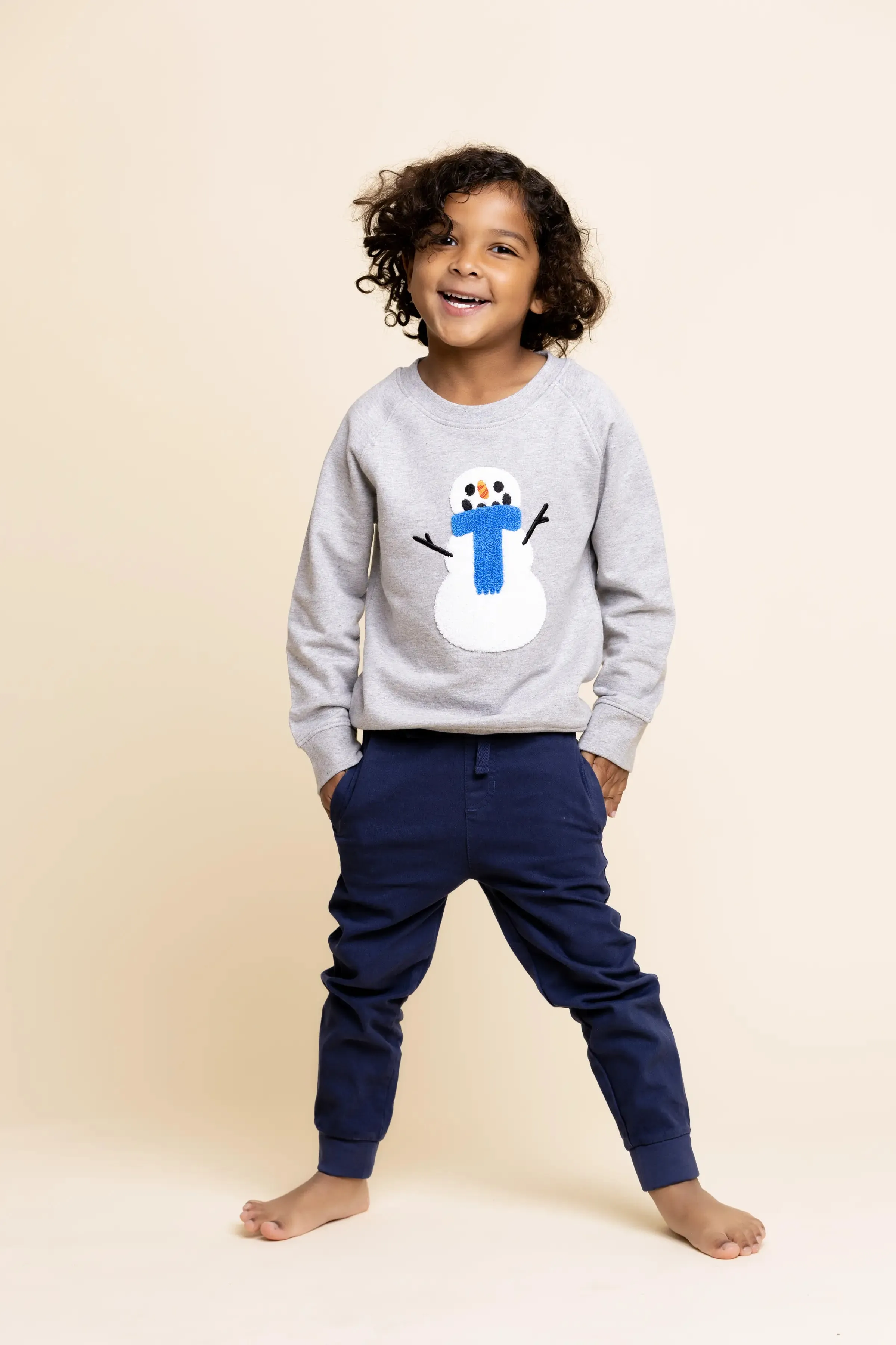 Embroidered Crewneck Sweatshirt_Cheery Snowmen