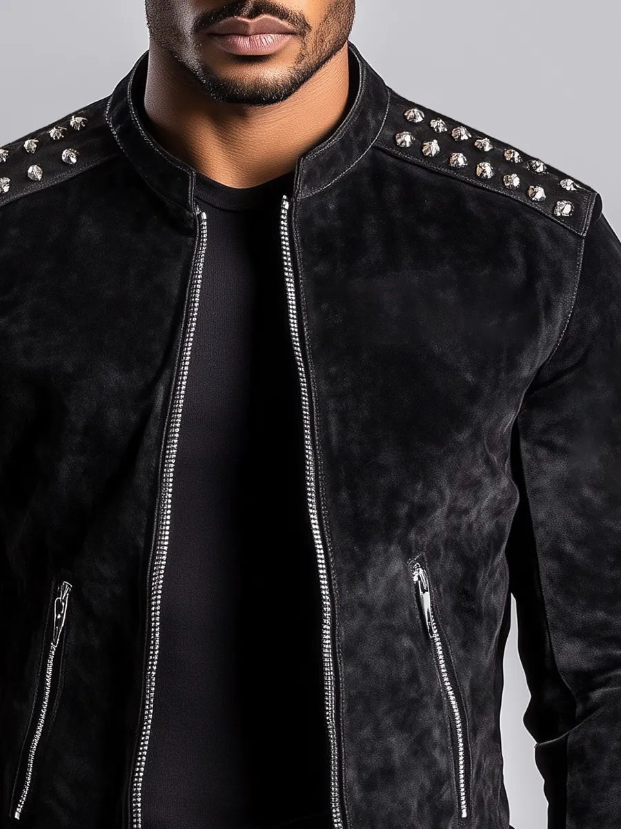 Exquisite Black Suede Jacket