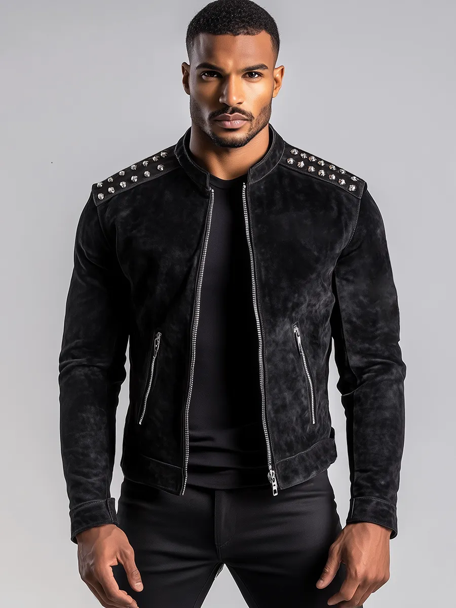 Exquisite Black Suede Jacket