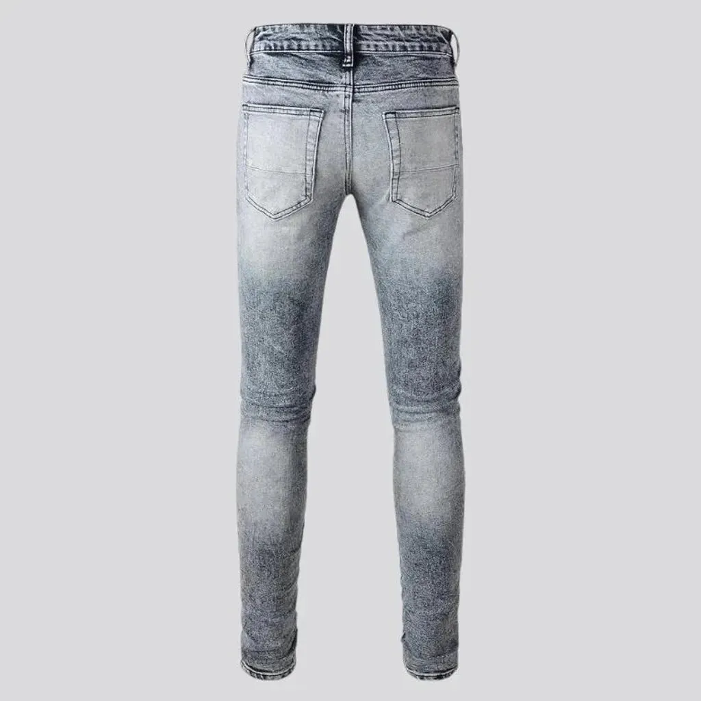 Fashionable acid wash jeans for men