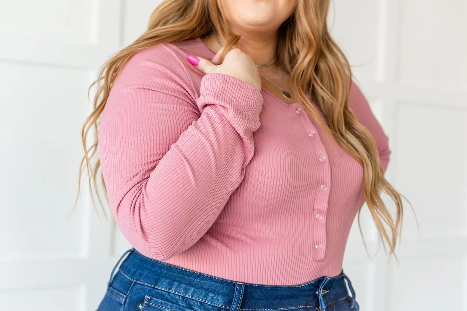 Get the Look Ribbed Bodysuit- Pink