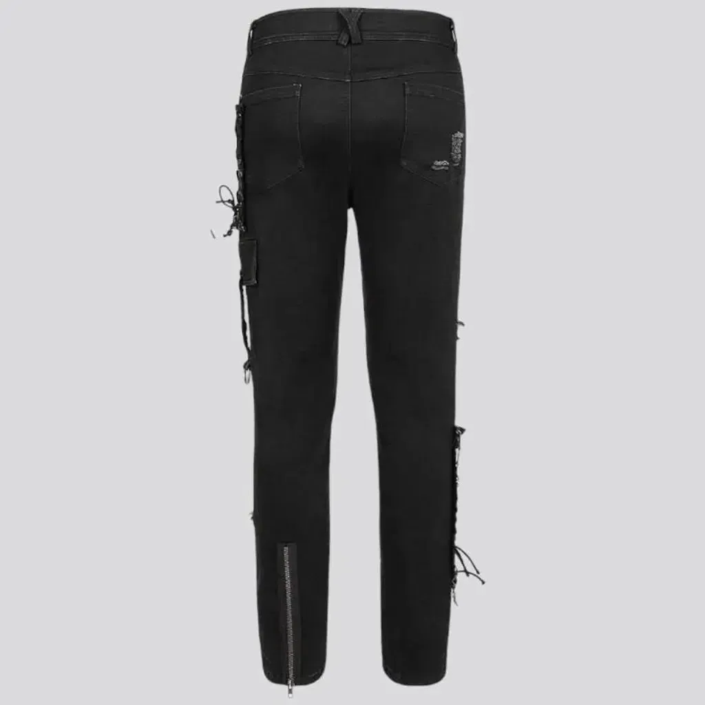 Gothic men's slim jeans