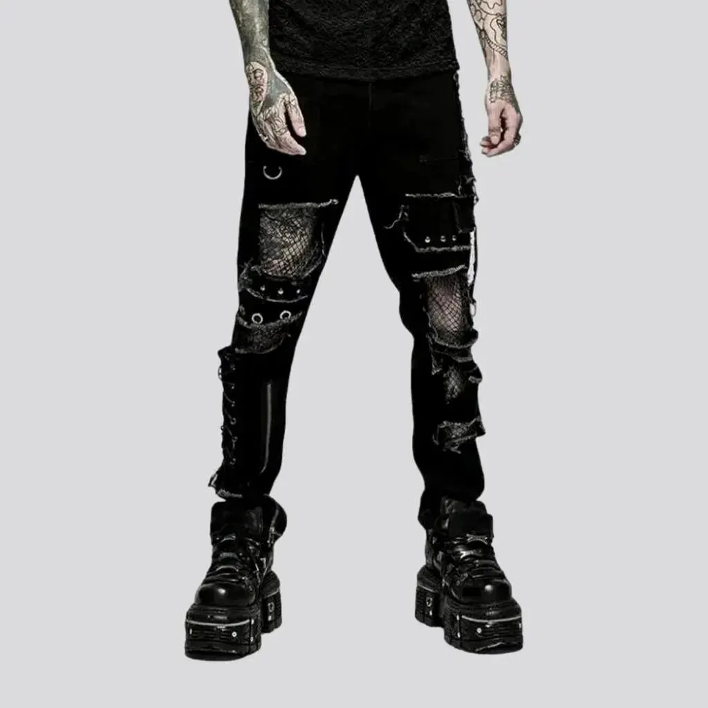 Gothic men's slim jeans