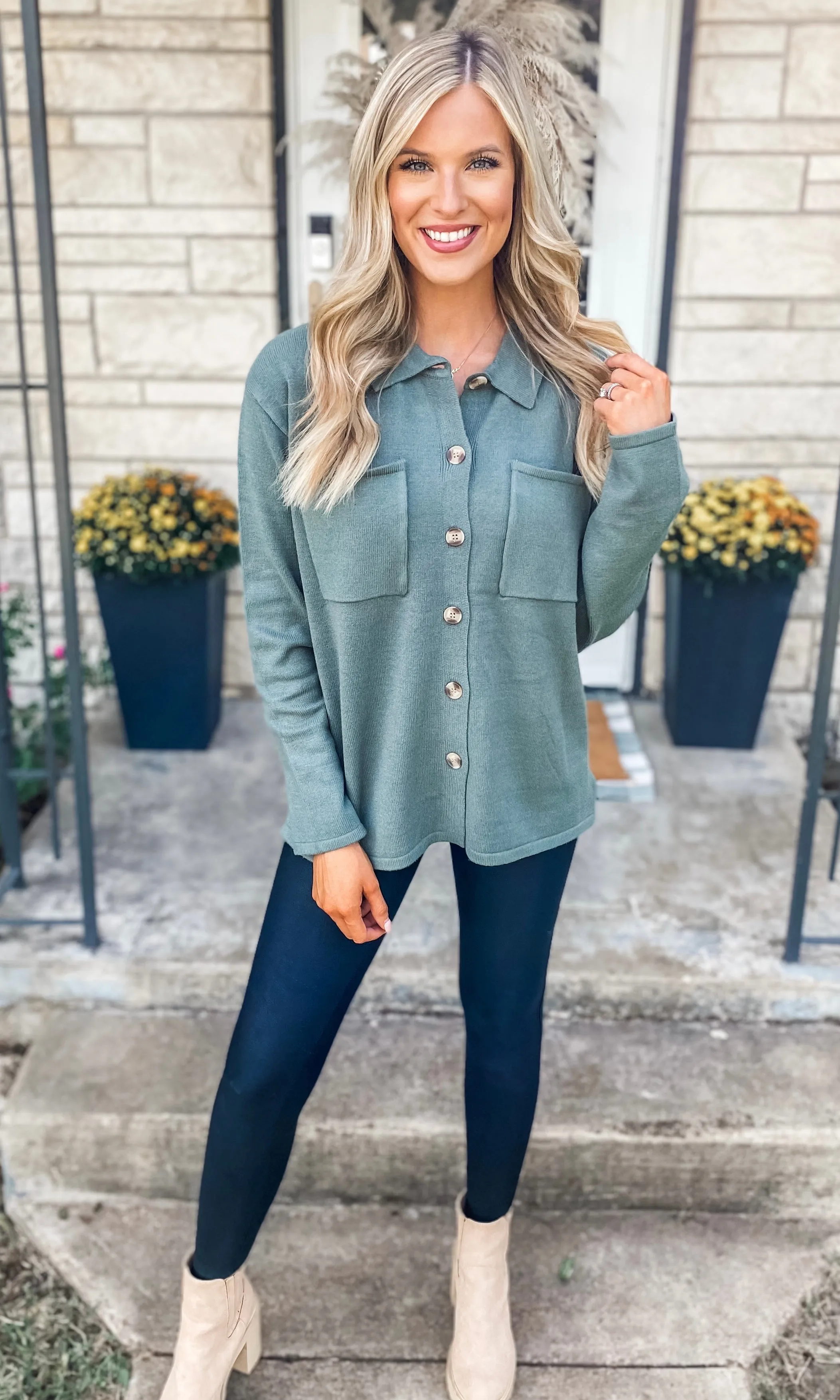 Gray Green Sweater