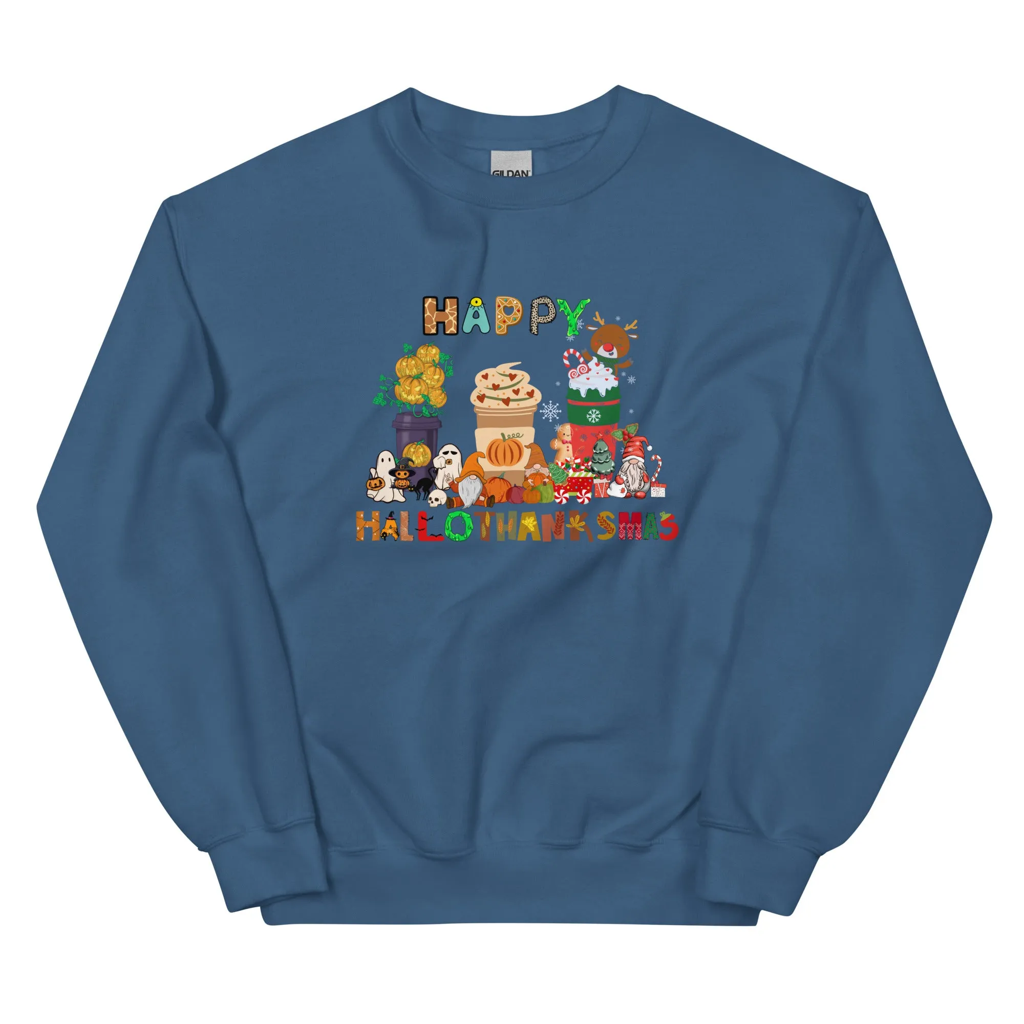 HalloThanksMas Sweatshirt, Holiday Season Sweatshirt, Holiday Gnome Sweatshirt, Halloween Sweatshirt, Thanksgiving Shirt, Christmas Shirt, Holiday Season Gift