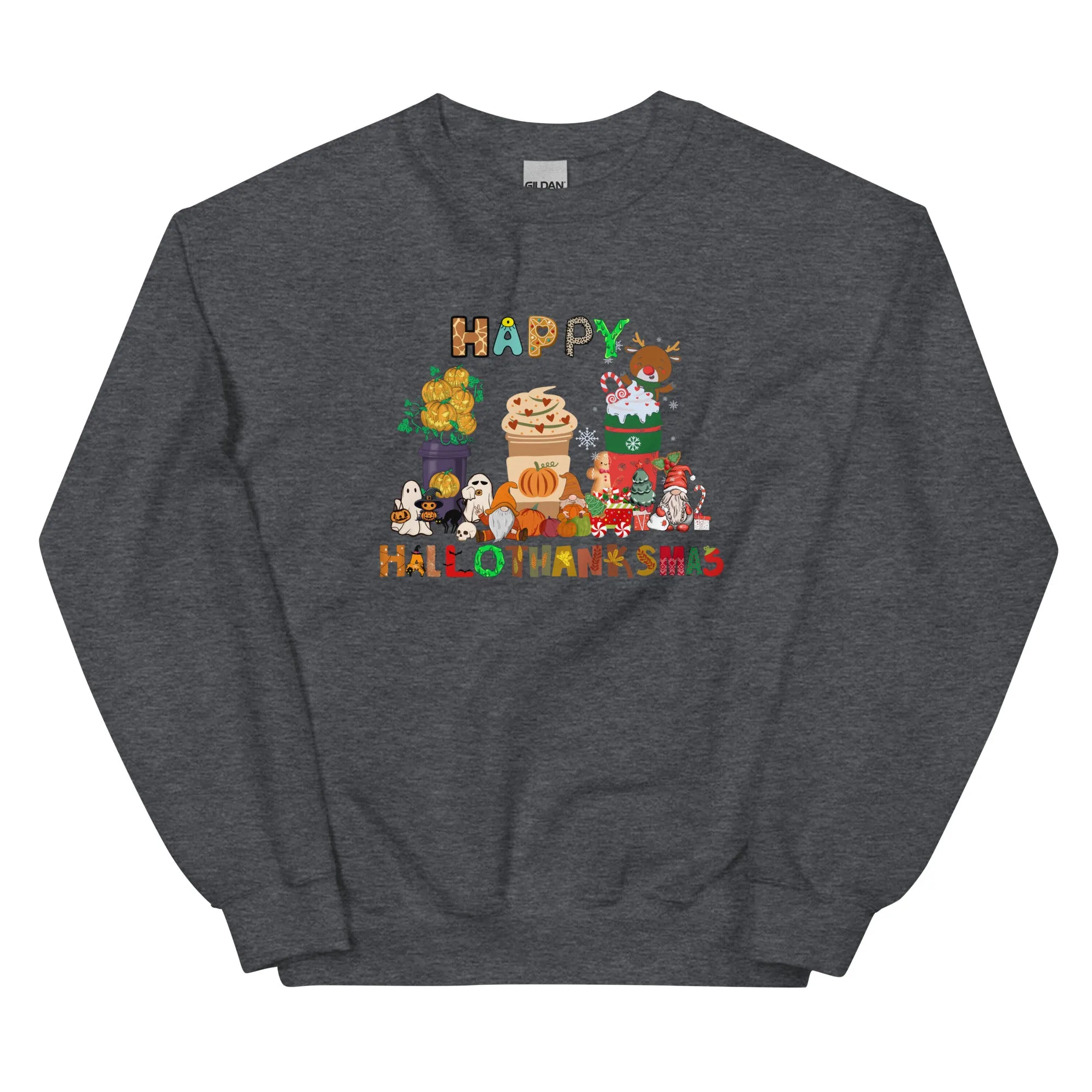 HalloThanksMas Sweatshirt, Holiday Season Sweatshirt, Holiday Gnome Sweatshirt, Halloween Sweatshirt, Thanksgiving Shirt, Christmas Shirt, Holiday Season Gift