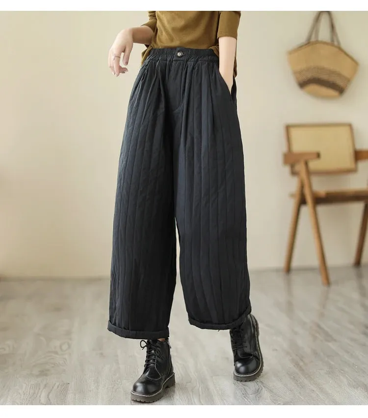 HEYFANCYSTYLE Cozy Quilted Cotton Comfort Pants