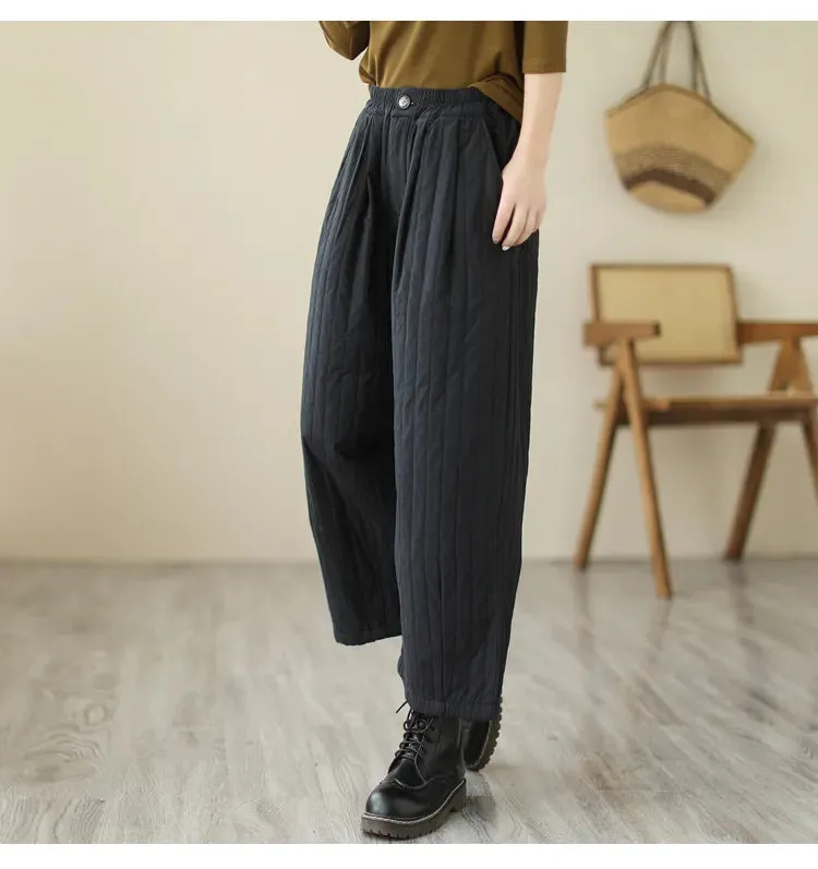 HEYFANCYSTYLE Cozy Quilted Cotton Comfort Pants