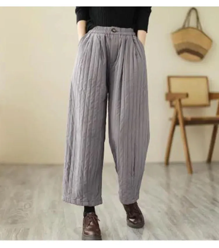 HEYFANCYSTYLE Cozy Quilted Cotton Comfort Pants