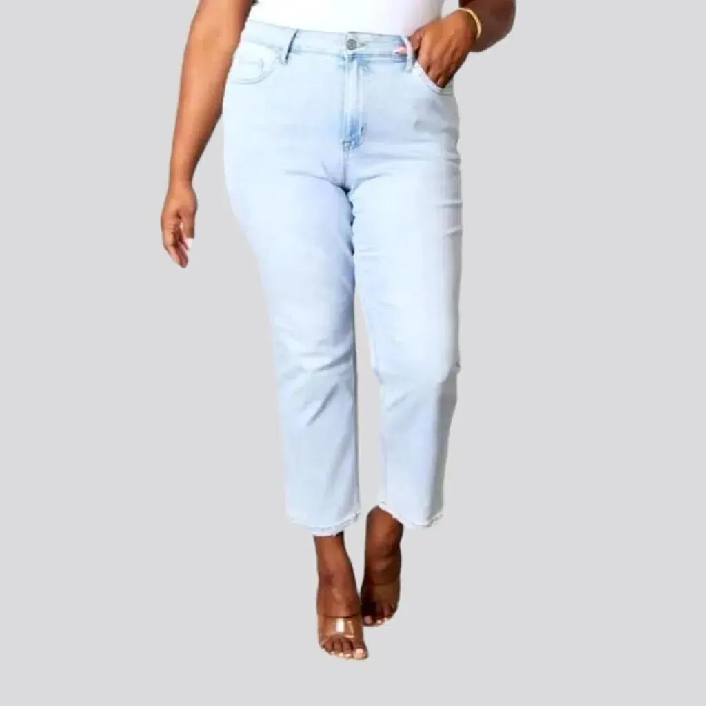 High-waist plus-size jeans
 for women