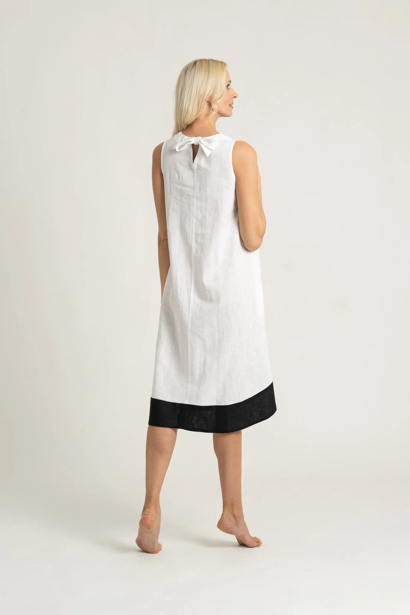 Illya Linen Midi Dress White II