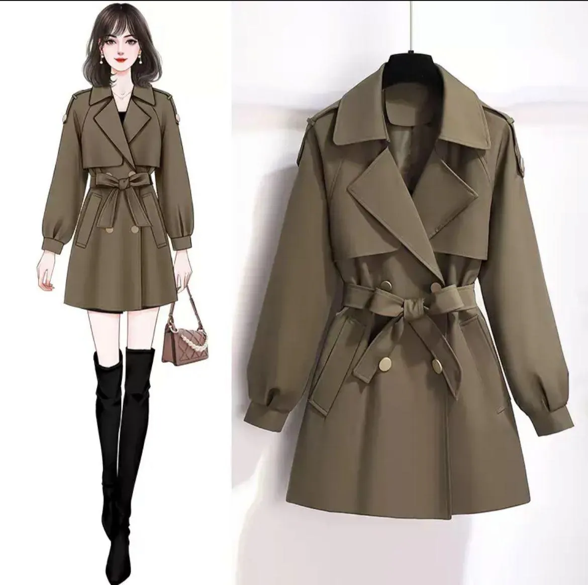 Janice Luxe Short Trenchcoat