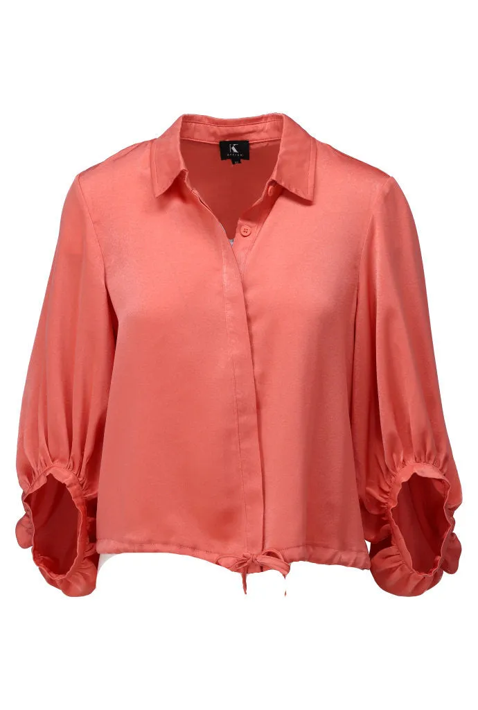 K-design - Blouse in satijn look (A674Apricot brandy)