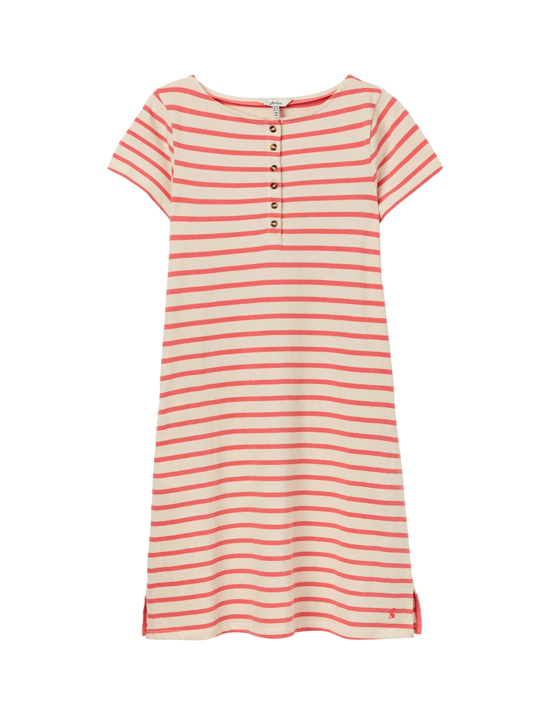 Kea Henley Dress - Coral Stripe