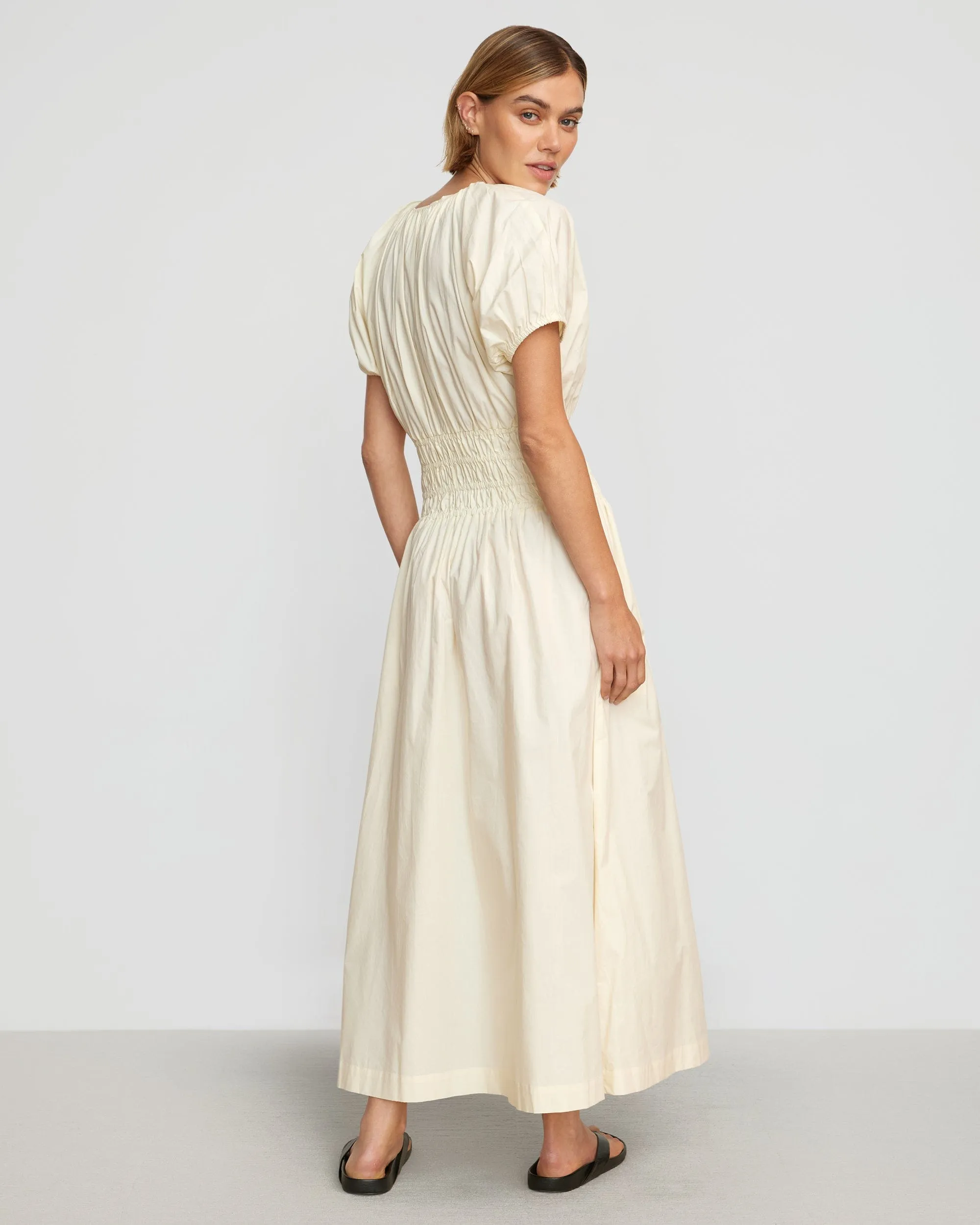 Kyla Cinched-Waist Blouson Dress