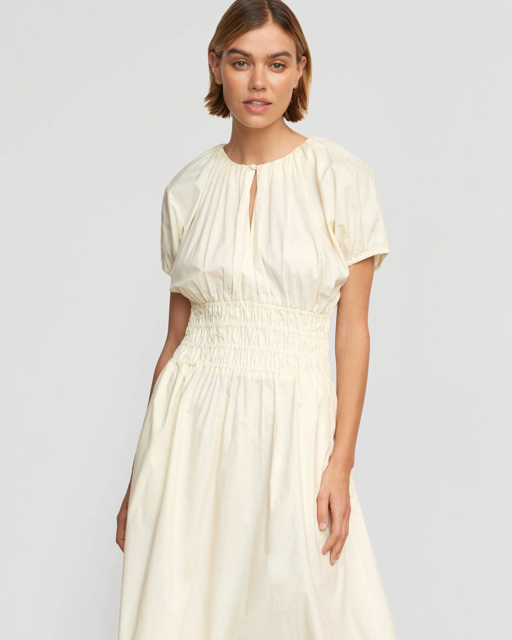 Kyla Cinched-Waist Blouson Dress