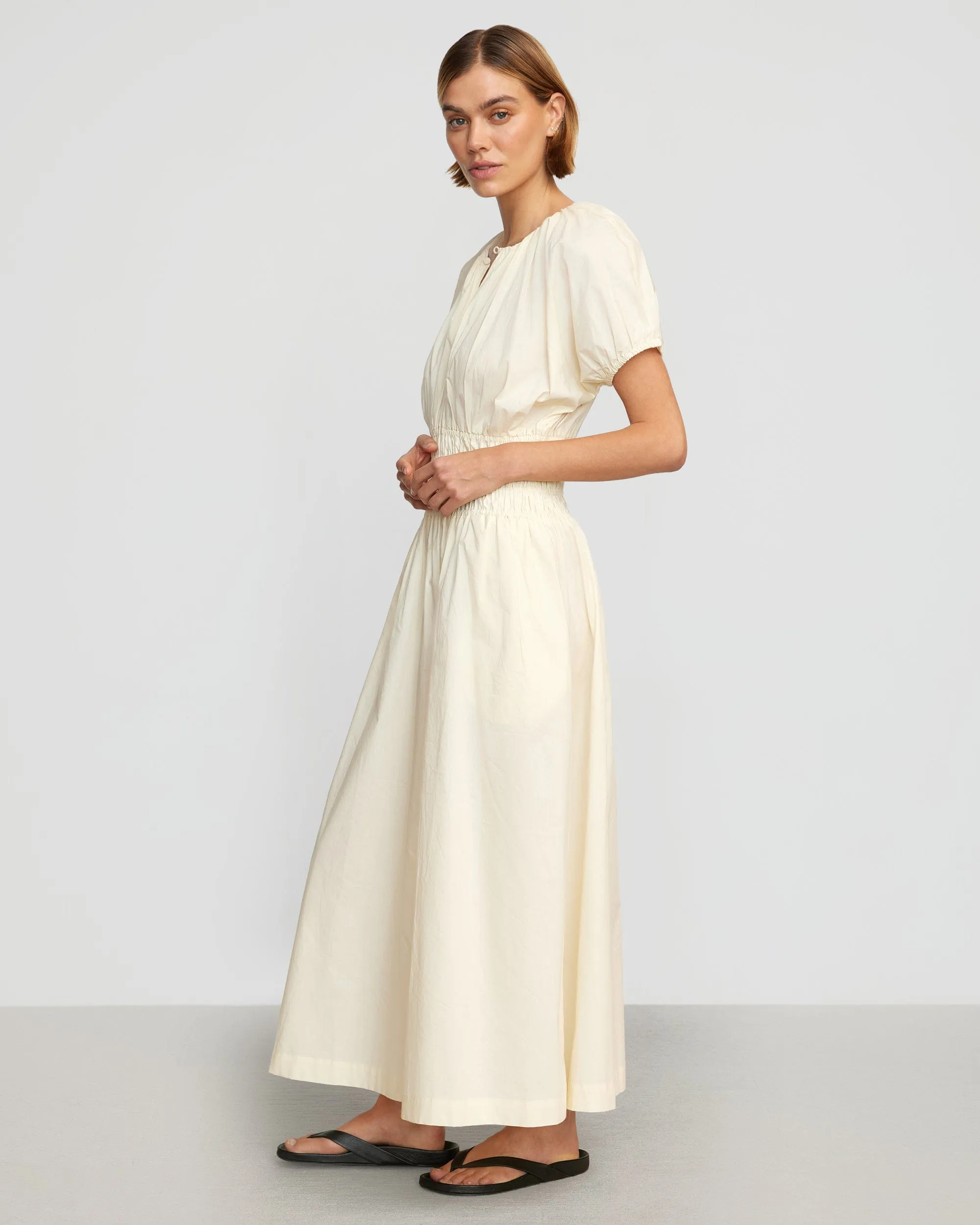 Kyla Cinched-Waist Blouson Dress