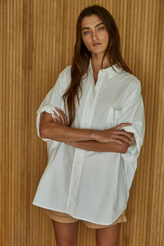 Lainie Oversized Cuff Hem Shirt