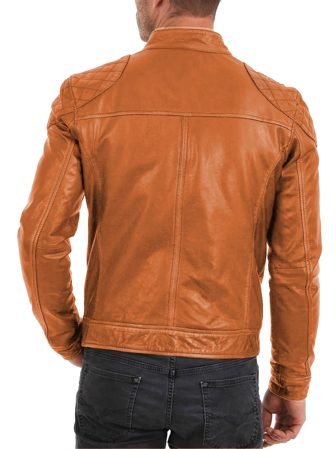 Leather Jackets Hub Mens Genuine Lambskin Leather Jacket (Black, Fencing Jacket) - 1501110