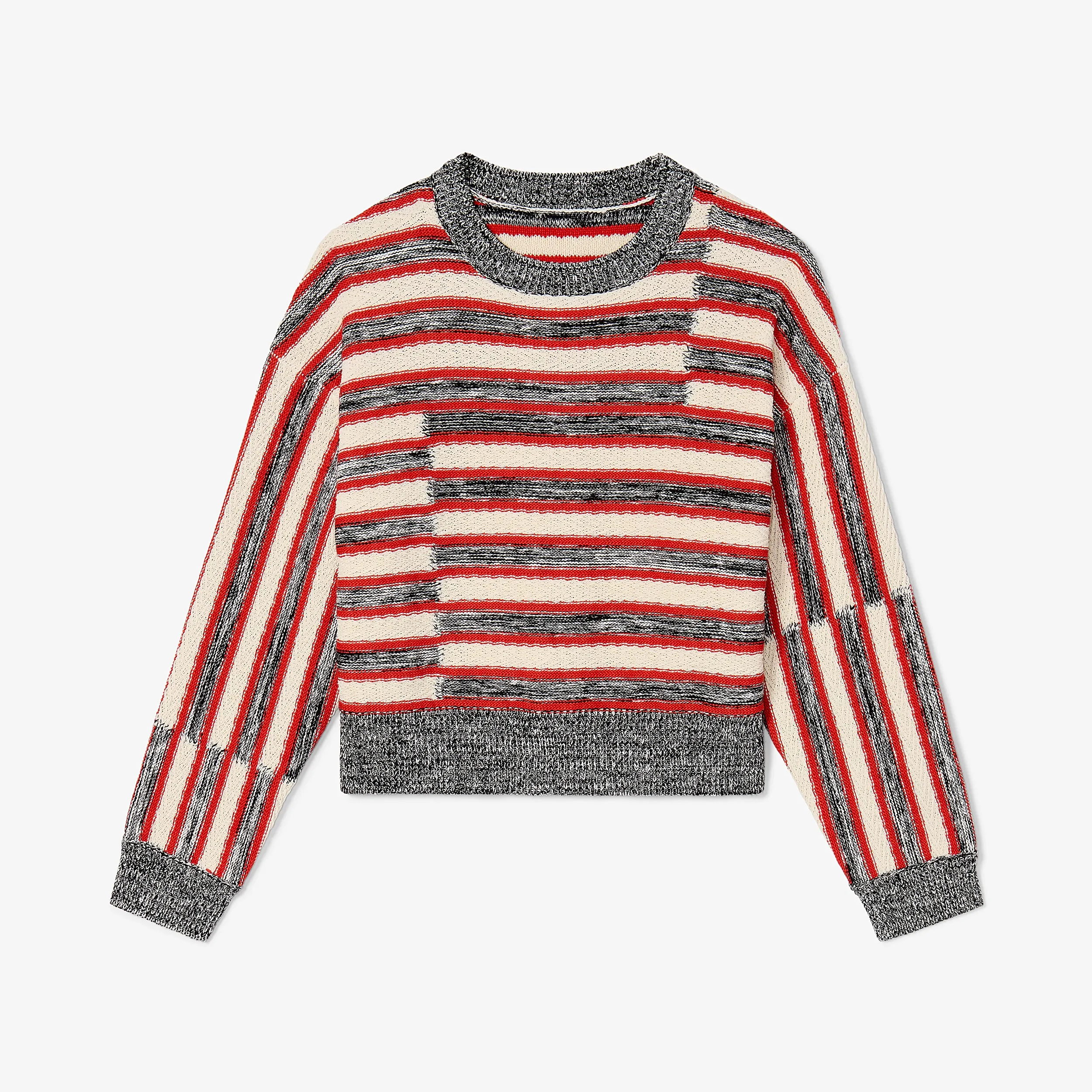 Leila Slouchy Sweater - Multi Knit :: Sunset Stripe